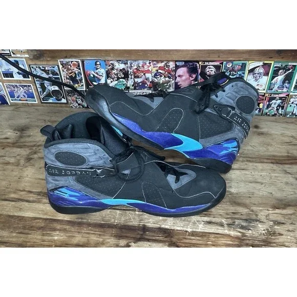 Size 15 - Jordan 8 Retro Aqua 2015 Playoff Chrome Men’s 305381-025 Nike Black Size 15 - Jordan 8 Retro Aqua 2015 Playoff Chrome Men main image 3